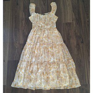 NWT Trixxi Floral Flowy Midi Dress Size L Cottage Core Sun Dress Preppy